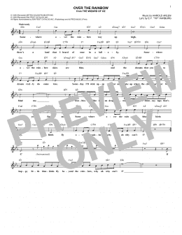 page one of Over The Rainbow (Lead Sheet / Fake Book)