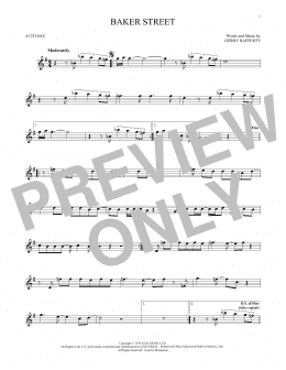 page one of Baker Street (Alto Sax Solo)