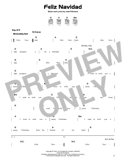 page one of Feliz Navidad (Guitar Cheat Sheet)