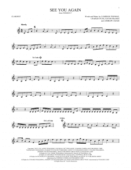 page one of See You Again (Clarinet Solo)