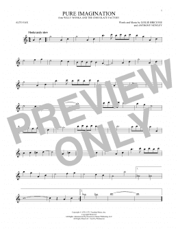 page one of Pure Imagination (Alto Sax Solo)