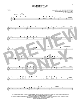 page one of Summertime (Flute Solo)