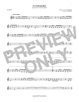 page one of Evermore (from Beauty and the Beast) (Trumpet Solo)