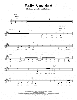 page one of Feliz Navidad (Pro Vocal)