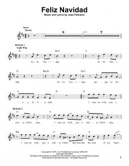 page one of Feliz Navidad (Pro Vocal)