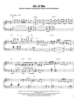 page one of All Of Me (Piano Transcription)