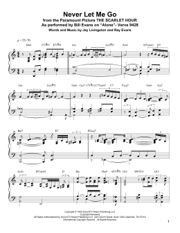 page one of Never Let Me Go (Piano Transcription)