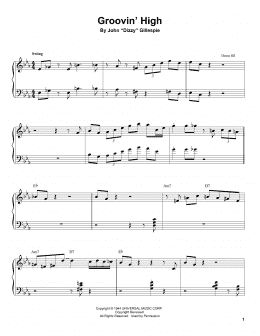 page one of Groovin' High (Piano Transcription)