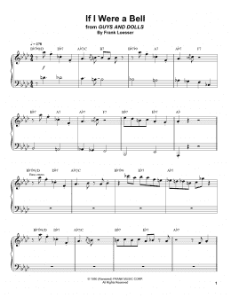 page one of If I Were A Bell (Piano Transcription)