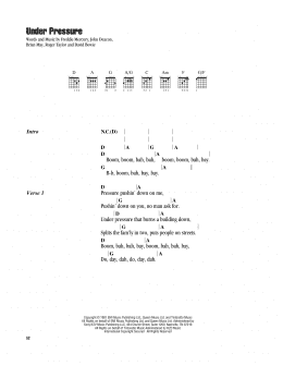 page one of Under Pressure (Guitar Chords/Lyrics)