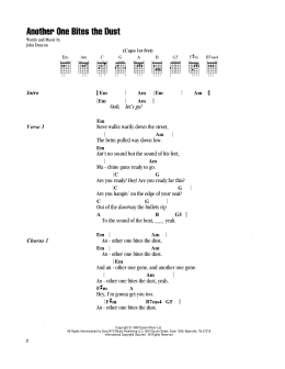 page one of Another One Bites The Dust (Guitar Chords/Lyrics)