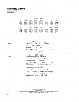 page one of Somebody To Love (Guitar Chords/Lyrics)