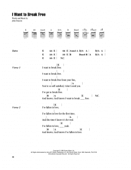 page one of I Want To Break Free (Guitar Chords/Lyrics)