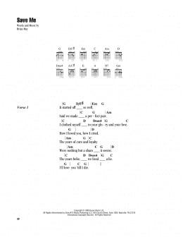 page one of Save Me (Guitar Chords/Lyrics)