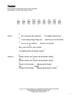 page one of Thunder (Guitar Chords/Lyrics)