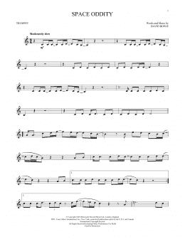 page one of Space Oddity (Trumpet Solo)