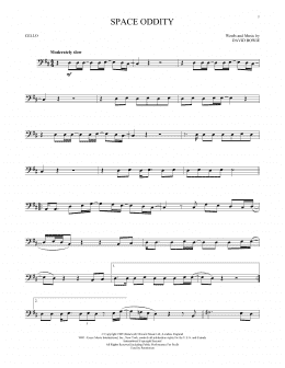 page one of Space Oddity (Cello Solo)