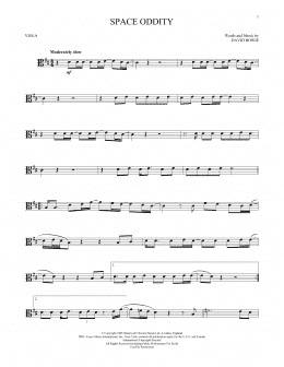 page one of Space Oddity (Viola Solo)