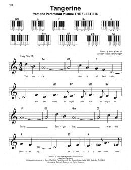 page one of Tangerine (Super Easy Piano)