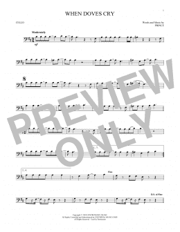 page one of When Doves Cry (Cello Solo)