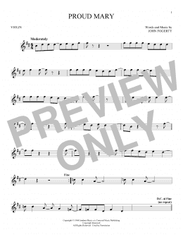 page one of Proud Mary (Violin Solo)