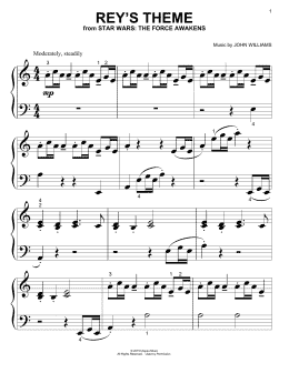 page one of Rey's Theme (Big Note Piano)