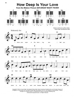 page one of How Deep Is Your Love (Super Easy Piano)