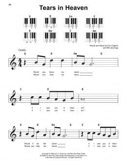 page one of Tears In Heaven (Super Easy Piano)