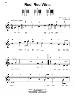 page one of Red, Red Wine (Super Easy Piano)