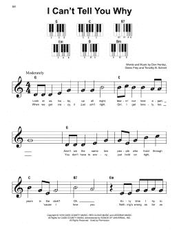 page one of I Can't Tell You Why (Super Easy Piano)