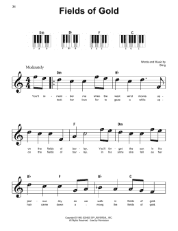 page one of Fields Of Gold (Super Easy Piano)