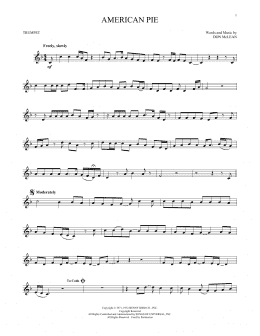 page one of American Pie (Trumpet Solo)