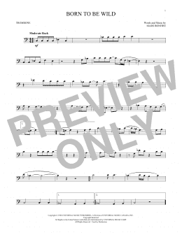 page one of Born To Be Wild (Trombone Solo)