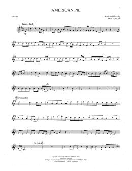 page one of American Pie (Violin Solo)