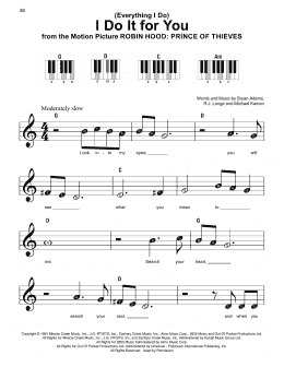 page one of (Everything I Do) I Do It For You (Super Easy Piano)