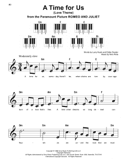 page one of A Time For Us (Love Theme) (Super Easy Piano)