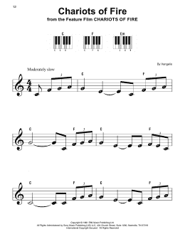 page one of Chariots Of Fire (Super Easy Piano)