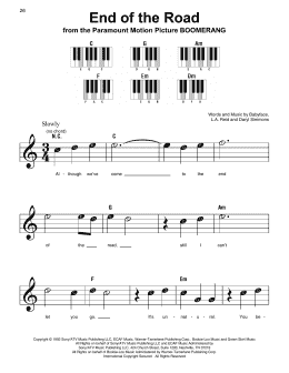 page one of End Of The Road (Super Easy Piano)