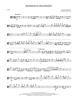 page one of Bohemian Rhapsody (Viola Solo)