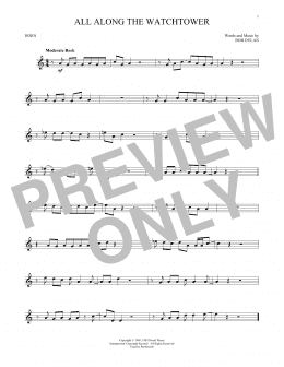 page one of All Along The Watchtower (French Horn Solo)