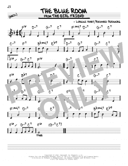 page one of The Blue Room (Real Book – Melody & Chords)