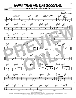 page one of Ev'ry Time We Say Goodbye (Real Book – Melody & Chords)