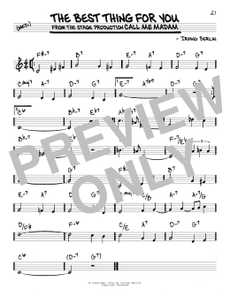 page one of The Best Thing For You (Real Book – Melody & Chords)