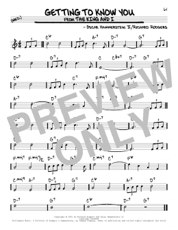 page one of Getting To Know You (Real Book – Melody & Chords)