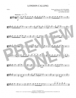 page one of London Calling (Viola Solo)