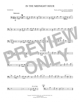 page one of In The Midnight Hour (Trombone Solo)