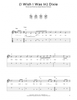 page one of (I Wish I Was In) Dixie (Easy Guitar Tab)