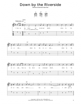 page one of Down By The Riverside (Easy Guitar Tab)