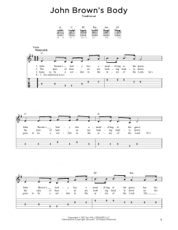 page one of John Brown's Body (Easy Guitar Tab)