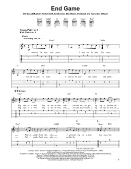 page one of End Game (Easy Guitar Tab)